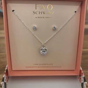 FAO Schwarz Silver Necklace Collection with Dainty Charms